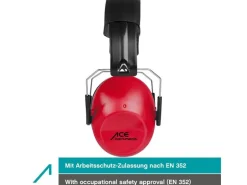 ACE Gehörschutz ACE SHH EN 352-1 Zertifiziert, -26dB, Rot