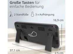 ADE Funkuhr XXL Wanduhr oder Regeluhr Schwarz