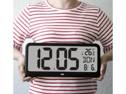ADE Funkuhr XXL Wanduhr oder Regeluhr Schwarz