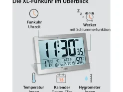ADE Funk-Wanduhr XL, Silber