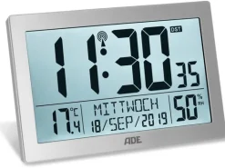 ADE Funk-Wanduhr XL, Silber