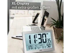 ADE Funk-Wanduhr XL, Silber