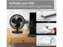ADE Tischventilator kabellos Anthrazit