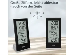ADE Wetterstation mit Funk-Aussensensor Schwarz