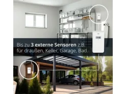 ADE Wetterstation mit Funk-Aussensensor Holz-Weiss