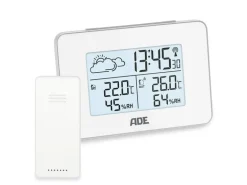 ADE Wetterstation mit Funk-Aussensensor Weiss