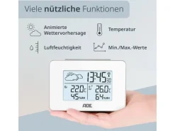 ADE Wetterstation mit Funk-Aussensensor Weiss