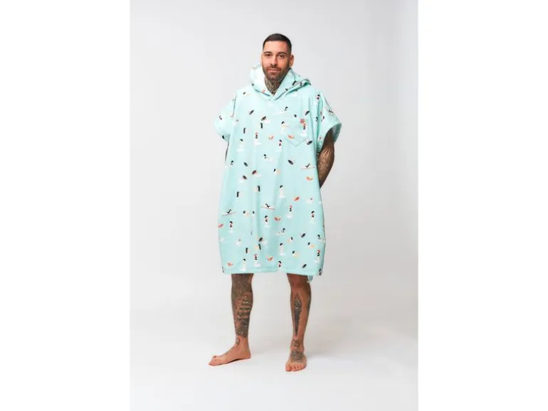 AfterEssentials INLINE SERIES PONCHO One Size, Hellblau
