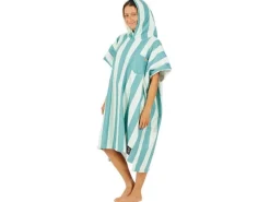 AfterEssentials SWIM CLUB PONCHO One Size, Grün/Weiss