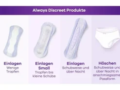 Always Inkontinenz Einlagen Discreet Long Plus 64 Stück
