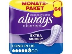 Always Inkontinenz Einlagen Discreet Long Plus 64 Stück