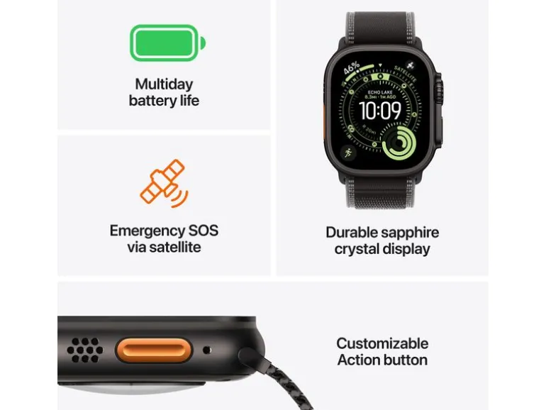 Apple Watch Ultra 3 Black Titanium Black Ocean Band
