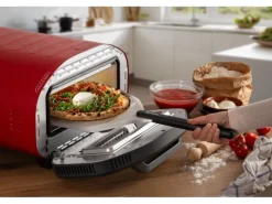 Ariete Pizzaofen ARI-3901 Elektrischer Pizzaofen Schamottstein Rot