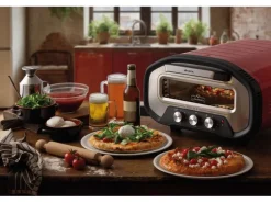 Ariete Pizzaofen ARI-3901 Elektrischer Pizzaofen Schamottstein Rot