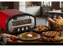 Ariete Pizzaofen ARI-3901 Elektrischer Pizzaofen Schamottstein Rot