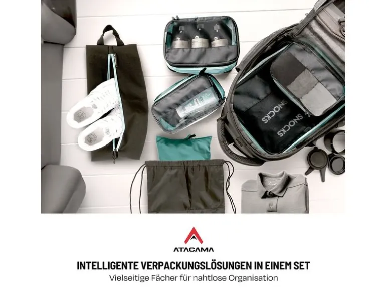 Atacama Premium Kompressions Packwürfel - 6er-Set Schwarz