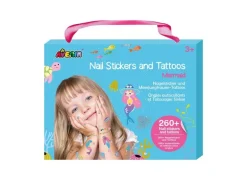 AVENIR Nagelset Sticker und Tattoos Meerjungfrau Motiv