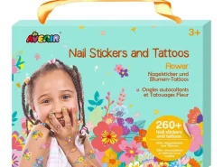 AVENIR Nagelset Sticker und Tattoos Blumen Motiv