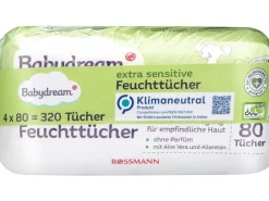 Babydream Feuchttücher Extra Sensitive, Vorteilspackung 8 x 80 Stk.