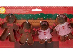 BackshopSchweiz Ausstechformen Lebkuchen Familie Set Edelstahl, 4-teilig