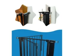 Badabulle Treppenschutzgitter Safe & Pass Metall Schwarz 75-81.5 cm