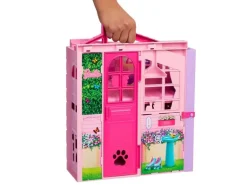 Barbie Barbie Wochenend-Haus mit Puppe, 30 cm, 4 Spielbereiche