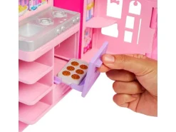 Barbie Barbie Wochenend-Haus mit Puppe, 30 cm, 4 Spielbereiche