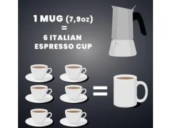 Bialetti Espressokocher Venus 6 Tassen, Silber