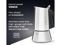 Bialetti Espressokocher Venus 6 Tassen, Silber