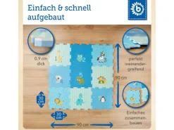 bieco Puzzlematte Tiere Blau, 18-teilig