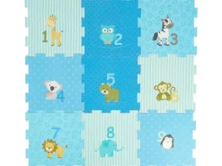 bieco Puzzlematte Tiere Blau, 18-teilig