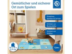 bieco Puzzlematte Tiere Blau, 18-teilig