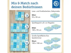 bieco Puzzlematte Tiere Blau, 18-teilig