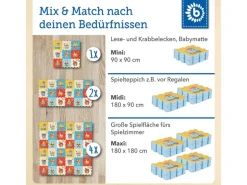 bieco Puzzlematte Tiermotiv, Zug Mehrfarbig, 18-teilig