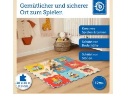 bieco Puzzlematte Tiermotiv, Zug Mehrfarbig, 18-teilig