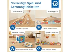 bieco Puzzlematte Tiermotiv, Zug Mehrfarbig, 18-teilig