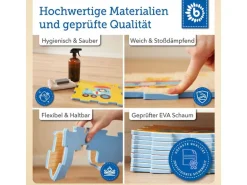 bieco Puzzlematte Tiermotiv, Zug Mehrfarbig, 18-teilig