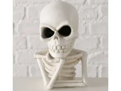 Boltze Aufsteller Skull 17 cm, Weiss