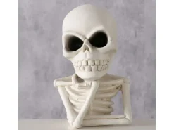 Boltze Aufsteller Skull 17 cm, Weiss