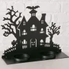 Boltze Teelichthalter Hollie 25 x 8 x 20 cm, Schwarz