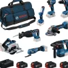 Bosch Professional Akku-Werkzeugset 8-teilig + 4x 5.0 Ah