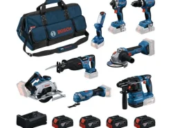 Bosch Professional Akku-Werkzeugset 8-teilig + 4x 5.0 Ah