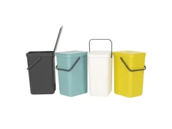 Brabantia Recyclingbehälter Sort & Go 16 l, Dunkelgrau
