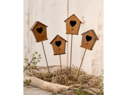 CHALET Chalet Metall Vogelhaus 5.5 cm auf Stick 5.5 cm