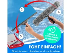CLEANmaxx Fensterwischer 7-teilig, Grau/Rot