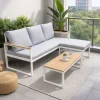 COCON Loungeset Melide, Beige/Grau/Weiss,  3 Sitzplätze