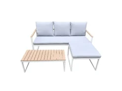 COCON Loungeset Melide, Beige/Grau/Weiss,  3 Sitzplätze