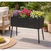 COCON Pflanzentopf 78 x 58 x H26/54 cm, 3 x 1.17 L Schwarz