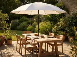COCON Sonnenschirm TR-004, Ø 270 cm, Push-up, Nature