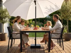COCON Sonnenschirm TR-004, Ø 270 cm, Push-up, Nature